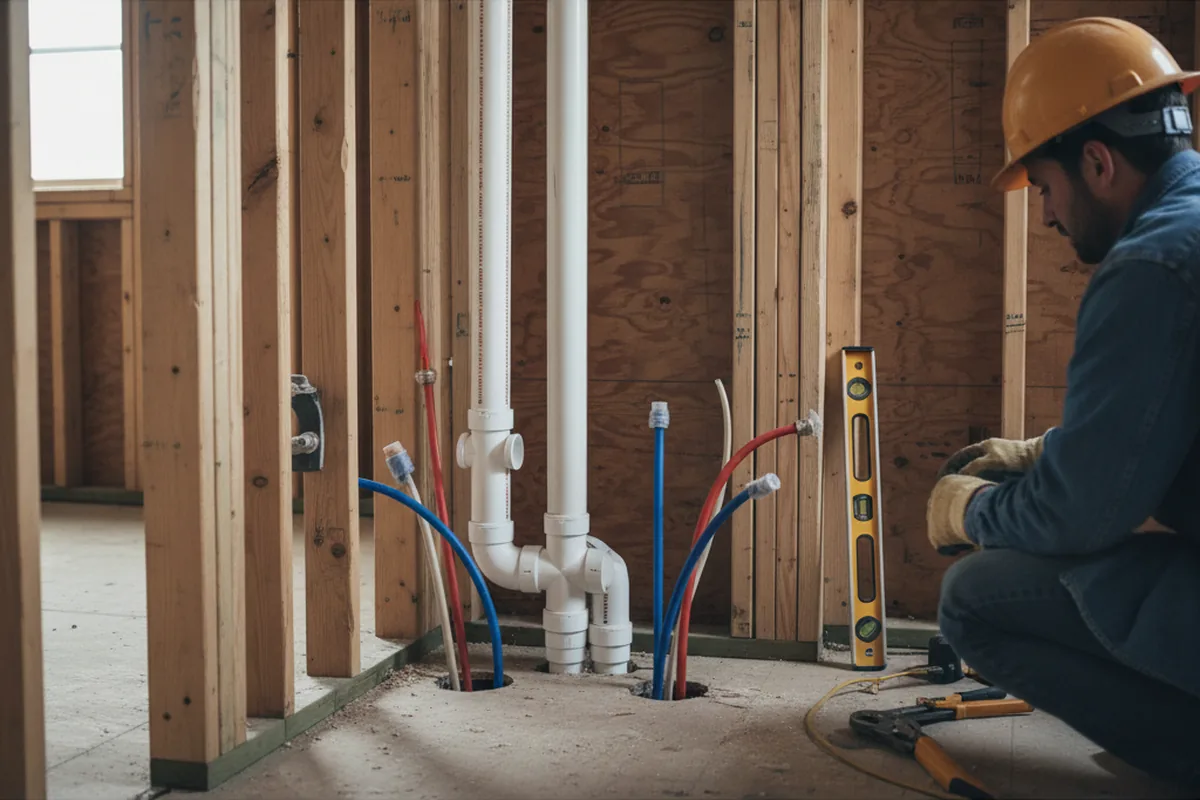Drain and supply rough-in during Garbage Disposal Repair in Waelder